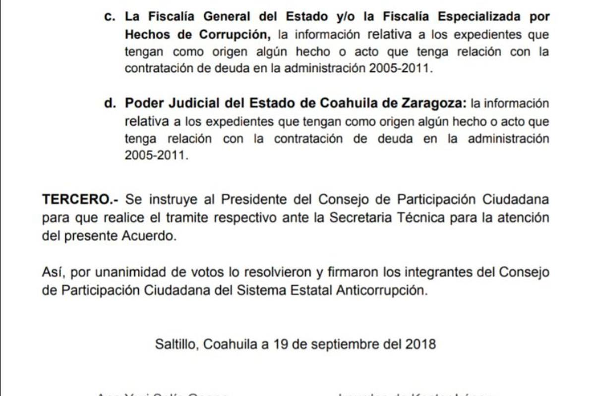 $!Exige ONG a SEA de Coahuila informe sobre investigación de megadeuda