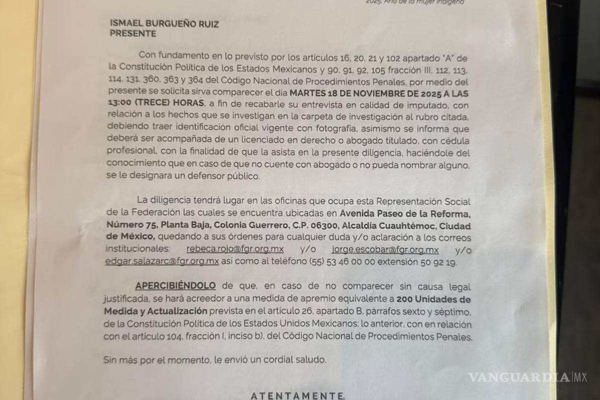 $!Este es el presunto citatorio de la FEMDO para el alcalde morenista de Tijuana
