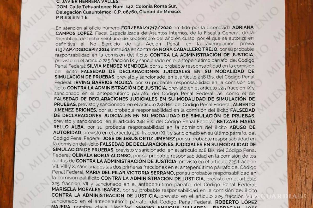$!Determina FGR no ir contra Marisela Morales por manipulación de testigos protegidos
