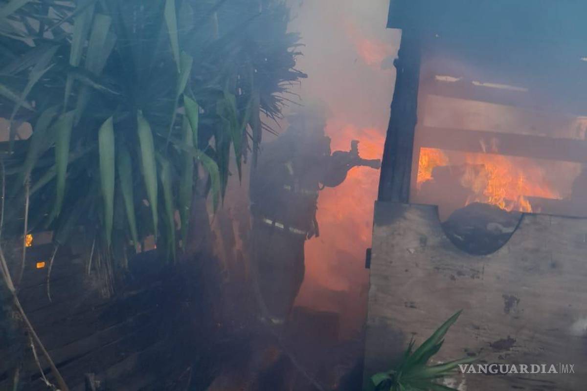 Quema de basura se sale de control y consume tejabanes en Ramos Arizpe