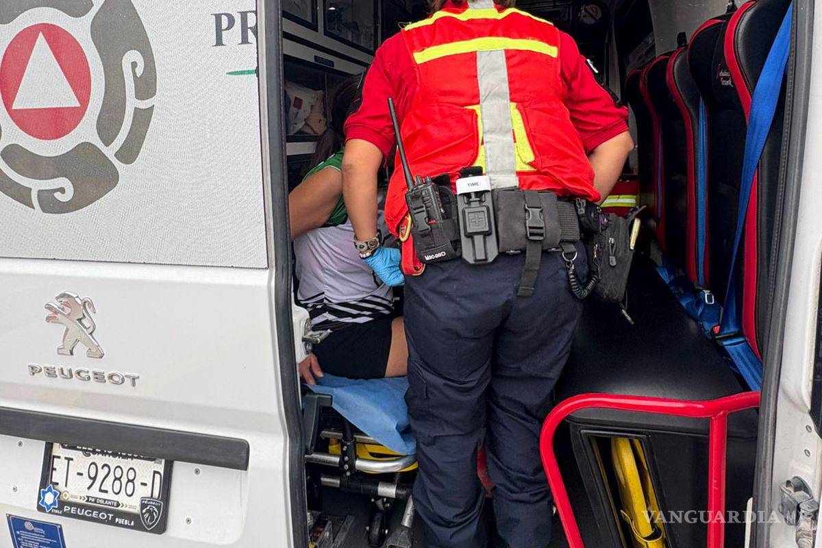 Cae trozo de madera de camión y daña parabrisas de vehículo, en Ramos Arizpe