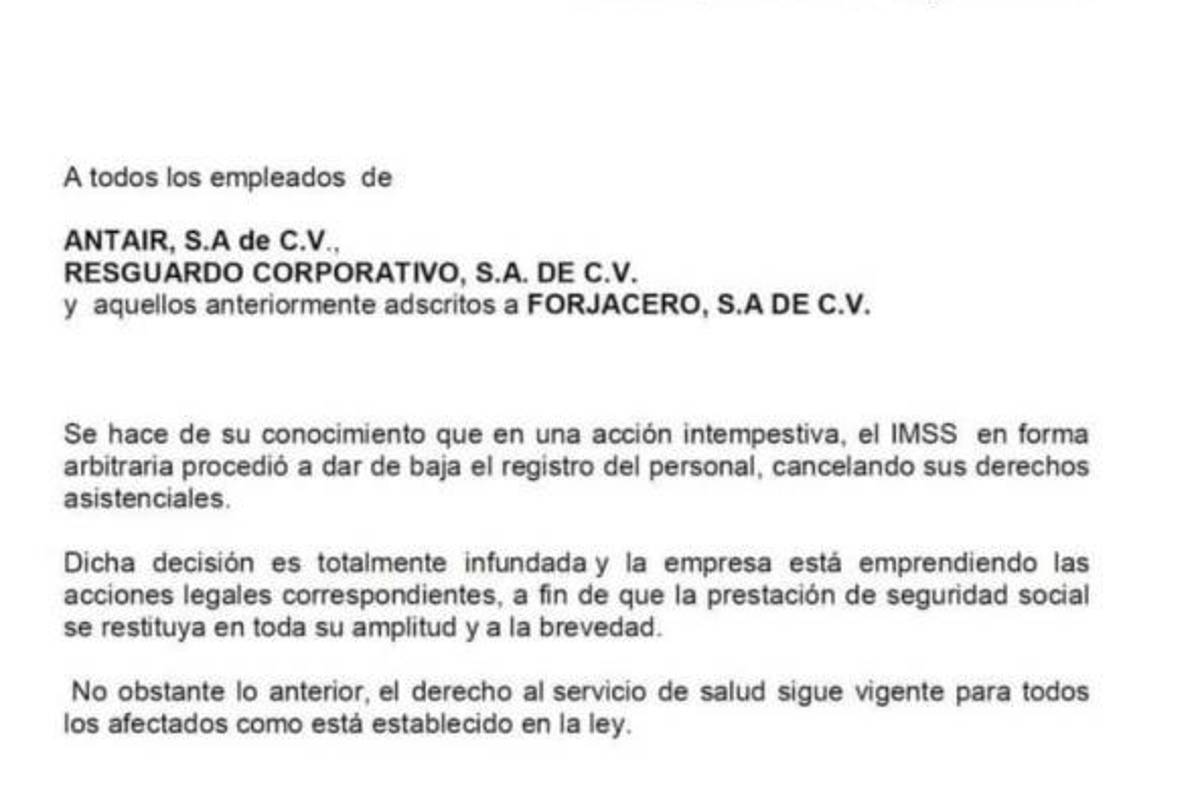 $!IMSS da de baja a cientos de obreros de AHMSA