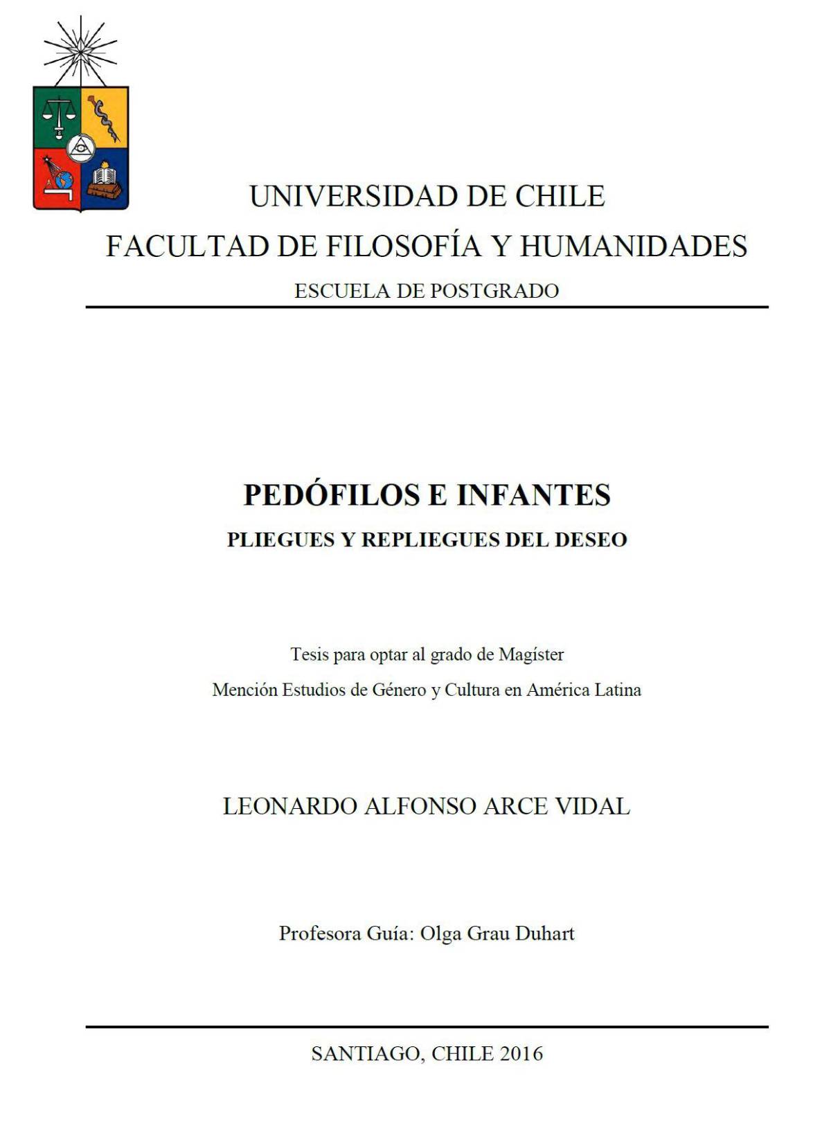 $!Escándalo en Universidad de Chile por avalar tesis que normalizan la pedofilia