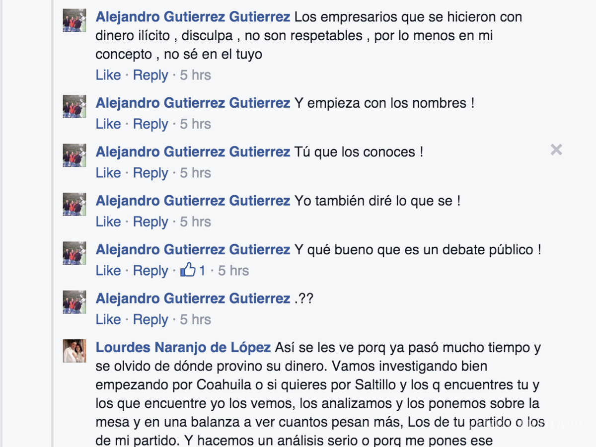 $!Debaten en redes sociales Lourdes Naranjo y Alejandro Gutiérrez