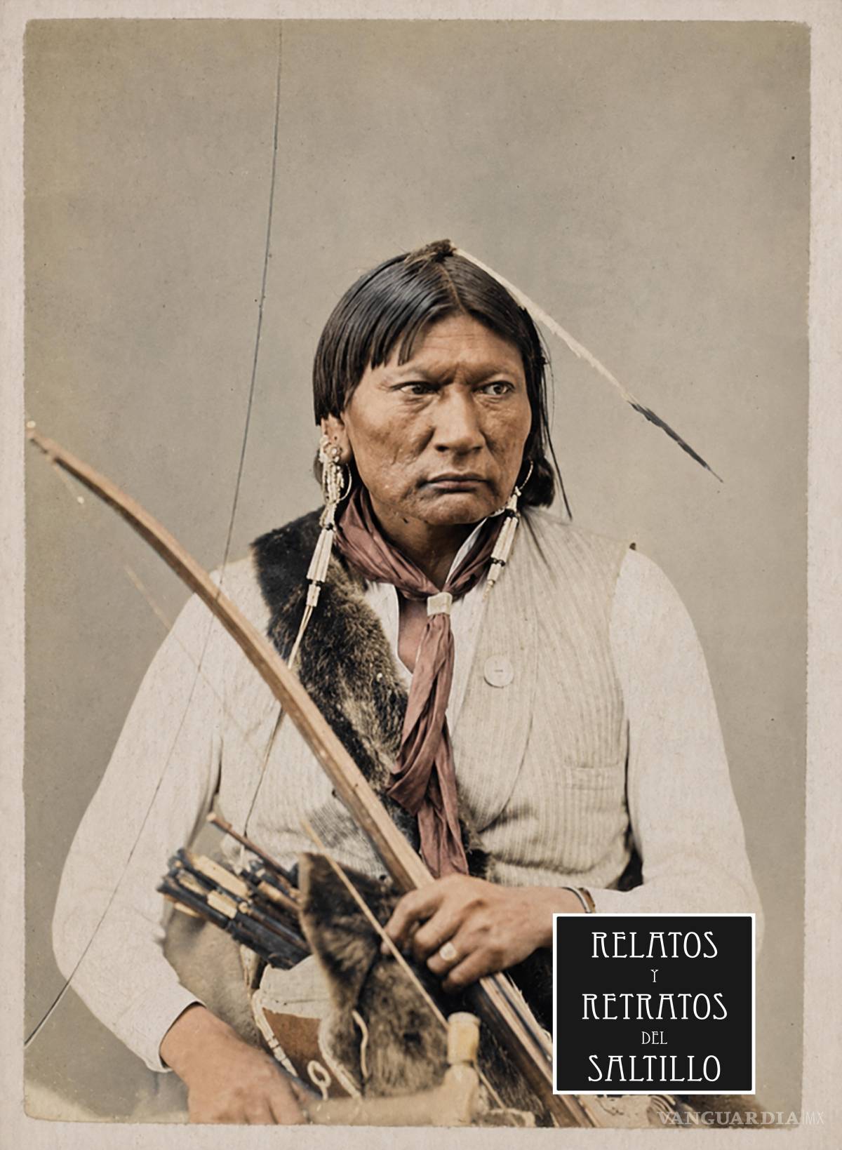 $!Retrato de un indio comanche a finales del siglo XIX, coloreada con IA.