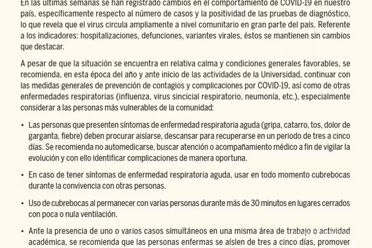 $!Virus del Covid-19 está cambiando, advierte la UNAM; pide a todo México usar nuevamente cubrebocas