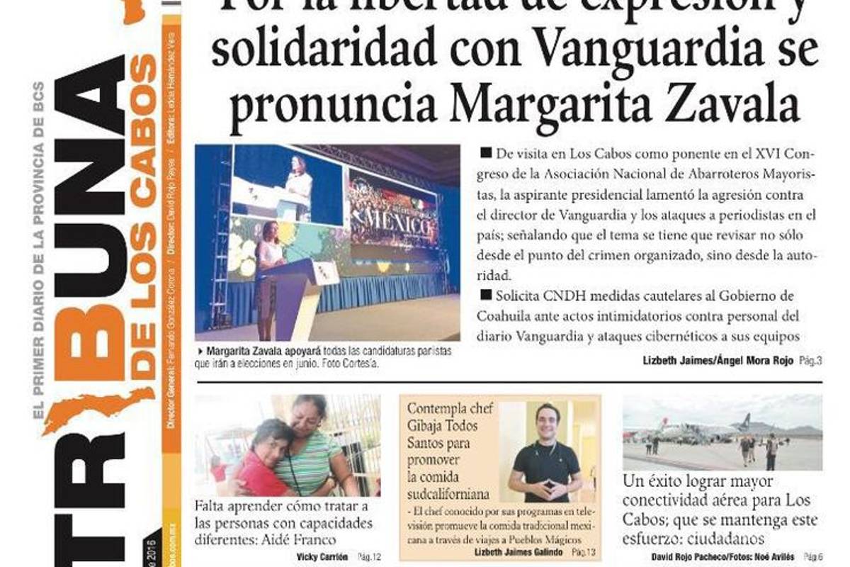$!Por la libertad de expresión y solidaridad con Vanguardia se pronuncia Margarita Zavala