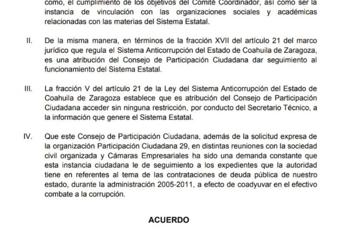 $!Exige ONG a SEA de Coahuila informe sobre investigación de megadeuda