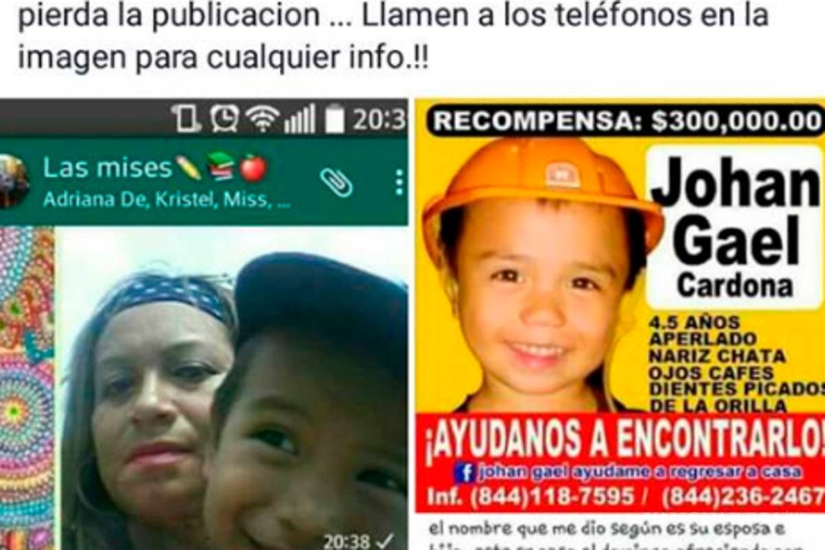 Difunden imagen de niño con rasgos similares a Johan Gael, menor desaparecido en 2015