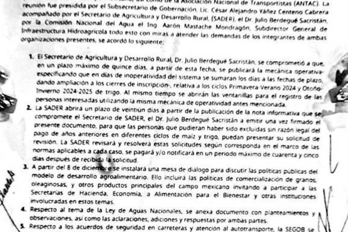 $!La UGRC informó que dará seguimiento puntual a los compromisos establecidos entre autoridades federales y organizaciones del sector.