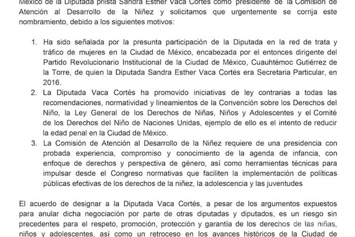 $!Exigen retirar cargo a Sandra Vaca, acusada de manejar red de trata de mujeres en el PRI