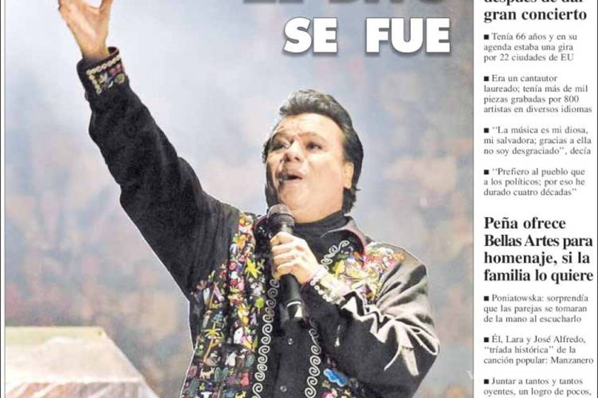 $!Así despidieron los periódicos del mundo a Juan Gabriel