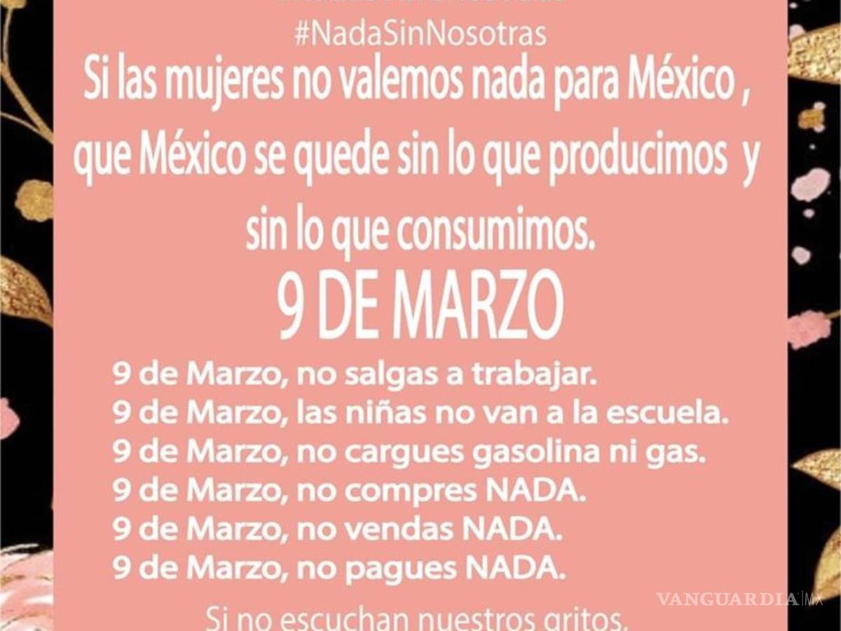 $!'Un día sin nosotras'... ante feminicidios, mujeres convocan a paro nacional el día 9 de marzo