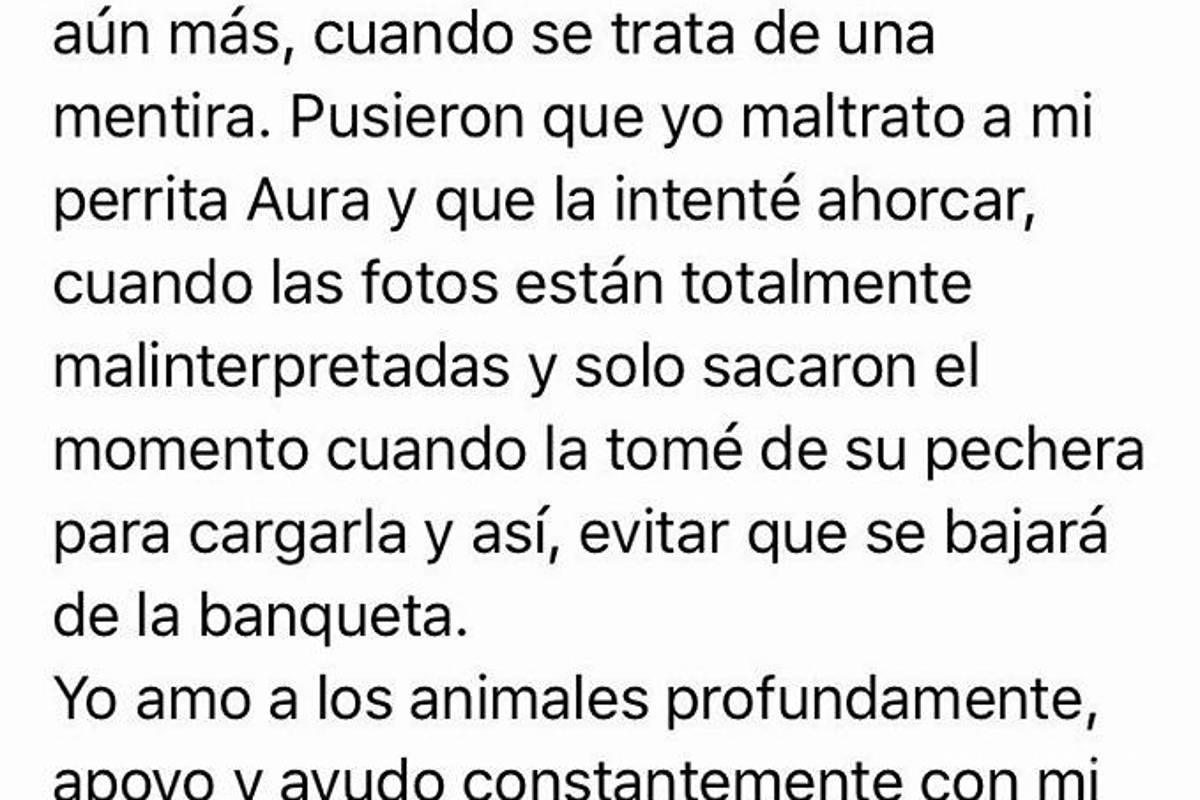 $!"Nunca he maltratado a animales", aclara Lucía Méndez