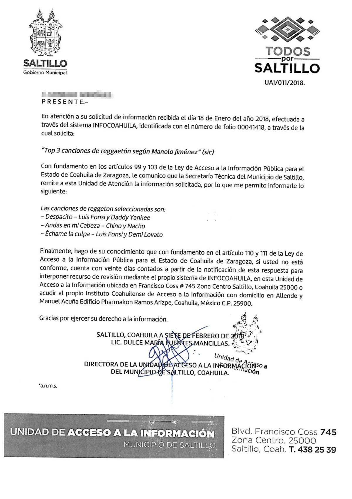 $!Presenta Manolo Jiménez su top 3 de reggaetón… ¡vía transparencia!