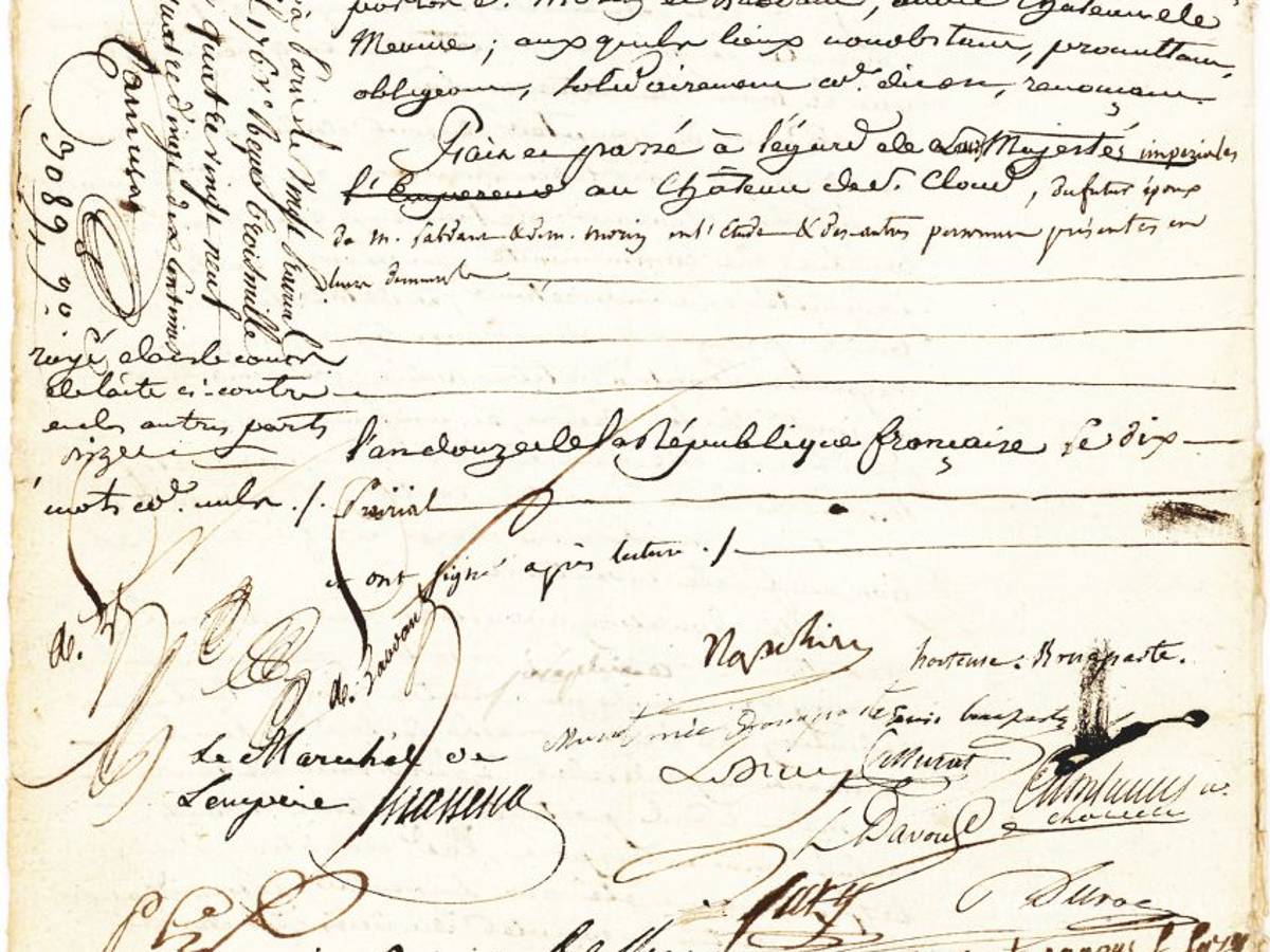 $!Subastarán en San Valentín el acta nupcial de Napoléon y Josefina