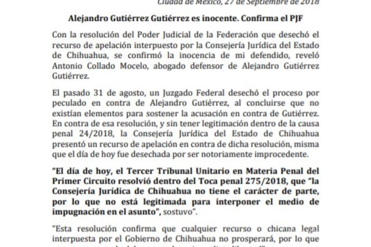 $!Sale de prisión Alejandro Gutiérrez; Corral truena contra Peña Nieto