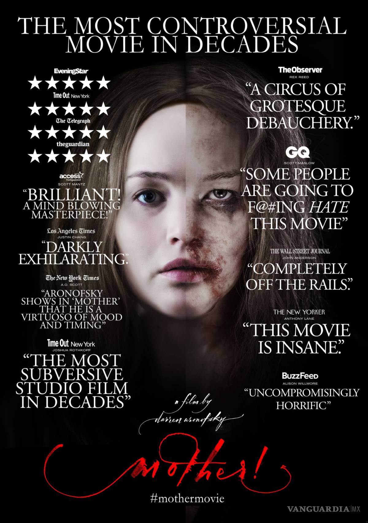 $!Nuevo poster de “¡madre!” muestra el “amor-odio” por la película