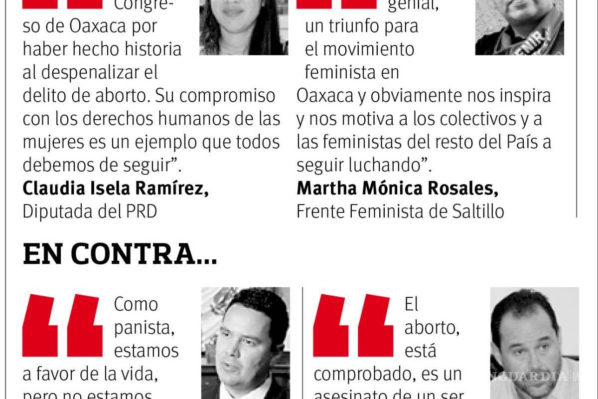 $!Mientras que Oaxaca se convierte en el segundo estado en despenalizar el aborto, en Coahuila la iniciativa se mantiene estancada