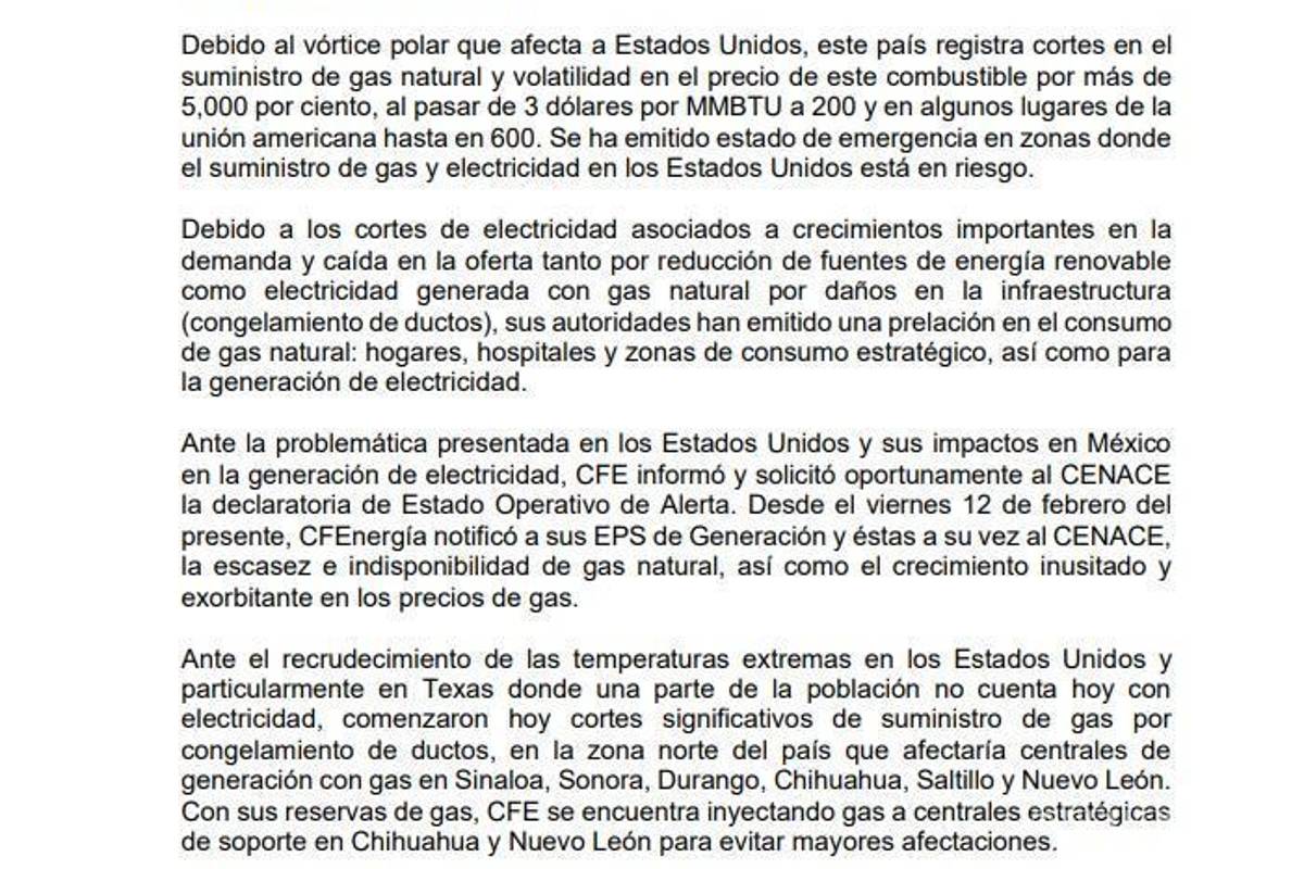 $!Por bajas temperaturas en EU, Texas suspende suministro de gas natural en norte de México