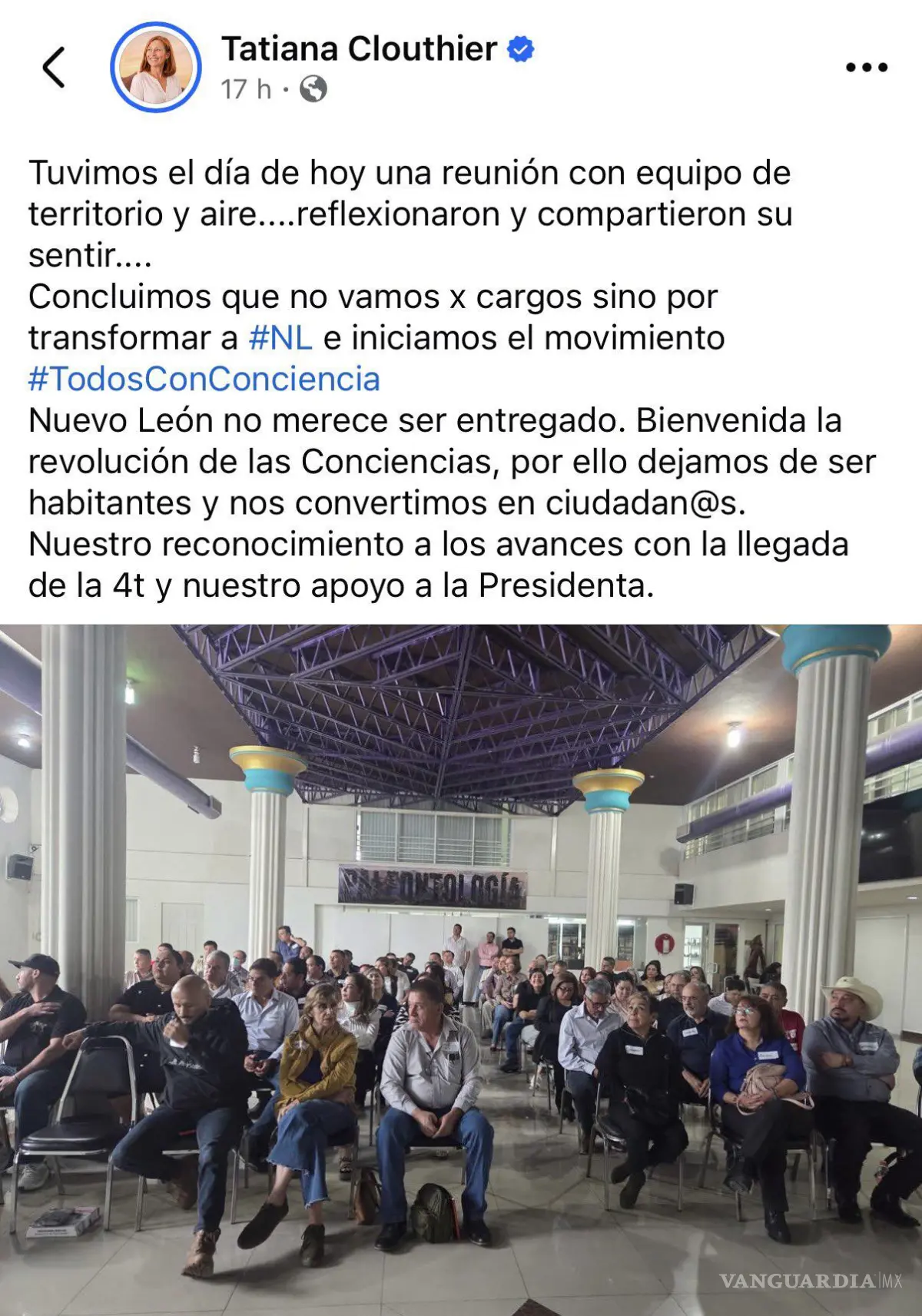 $!Publicación de Clouthier en su página de Facebook.