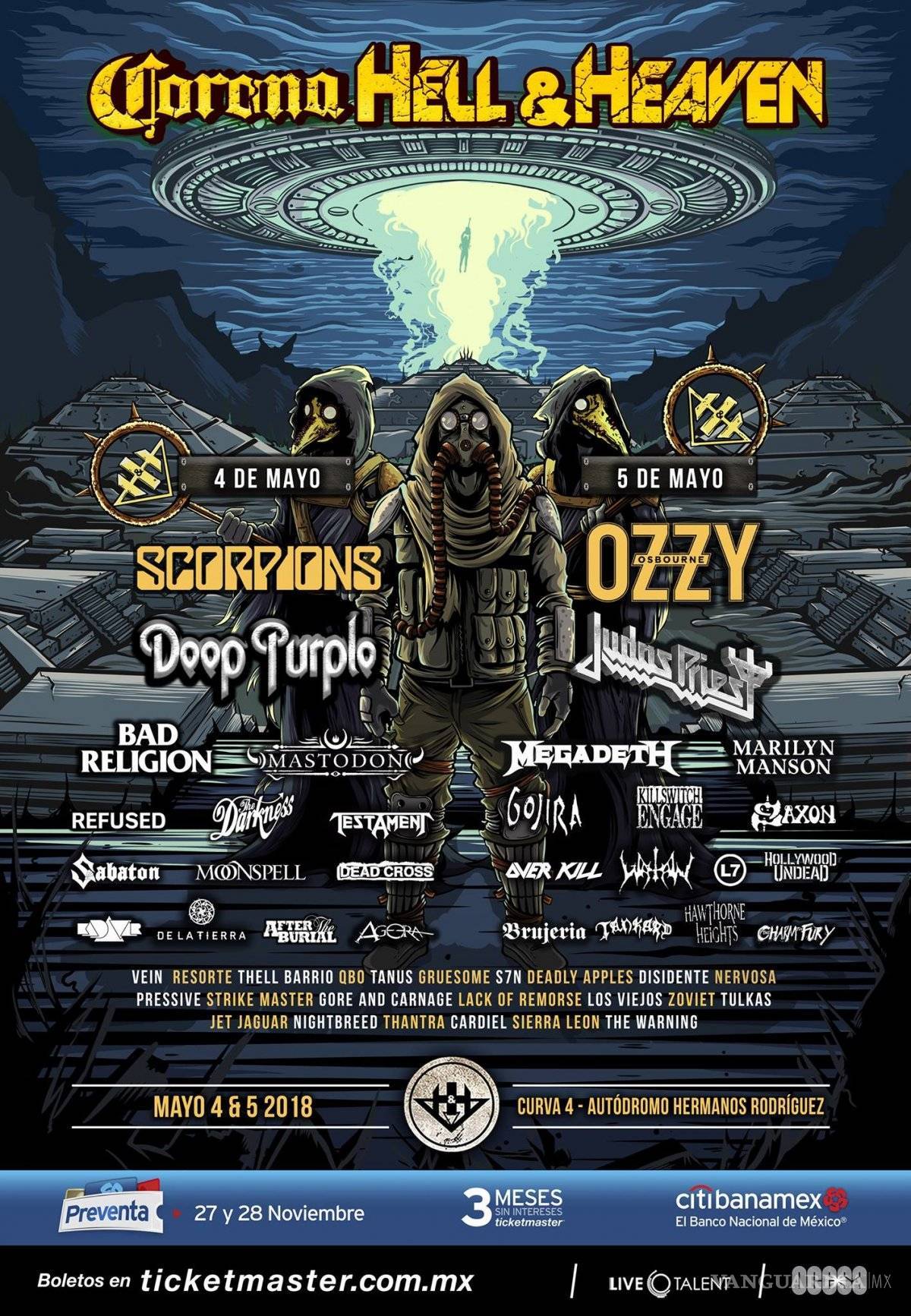 $!Scorpions, Ozzy Osbourne, Deep Purple y Judas Priest encenderán el Hell and Heaven 2018
