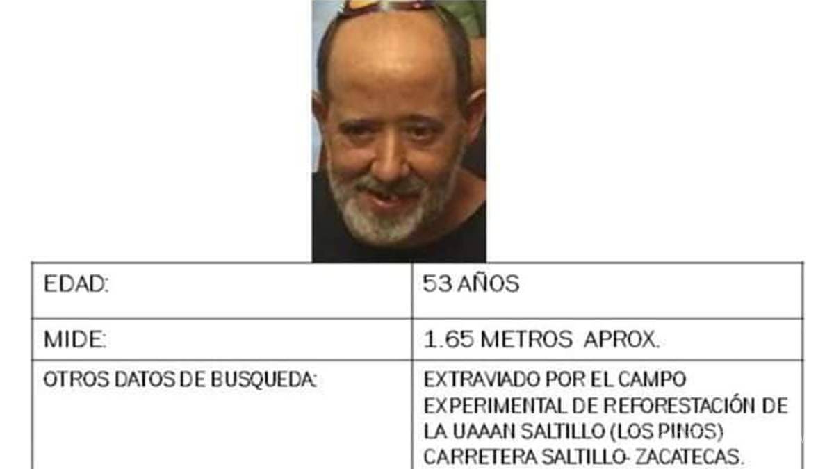 Familiares reportan a hombre extraviado en campos de la UAAAN en Saltillo
