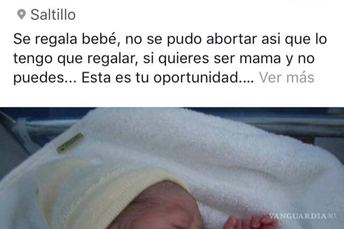 Regalan bebé en grupo de Facebook en Saltillo
