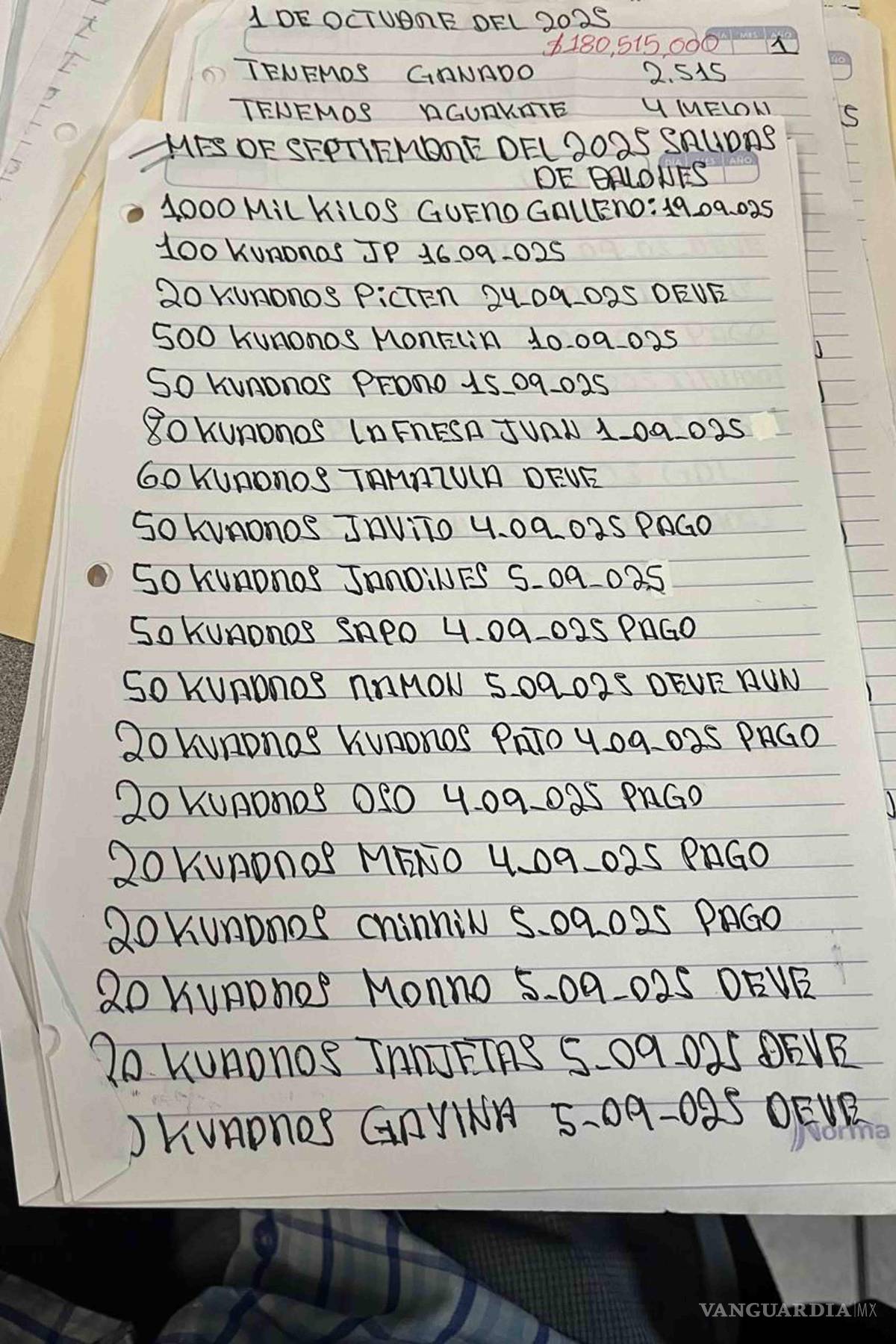 $!Juan Carlos Valencia González, alias El 03 o Pelón, aparece en un registro de pagos y adeudos de drogas para penales, junto a operadores de alto rango en la narconómina del Cártel Jalisco Nueva Generación (CJNG).