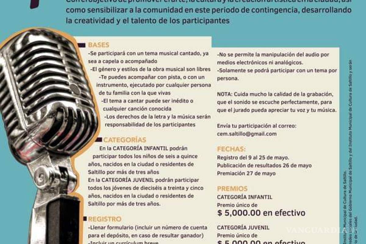 Convoca Municipio a saltillenses a concursos de expresión artística