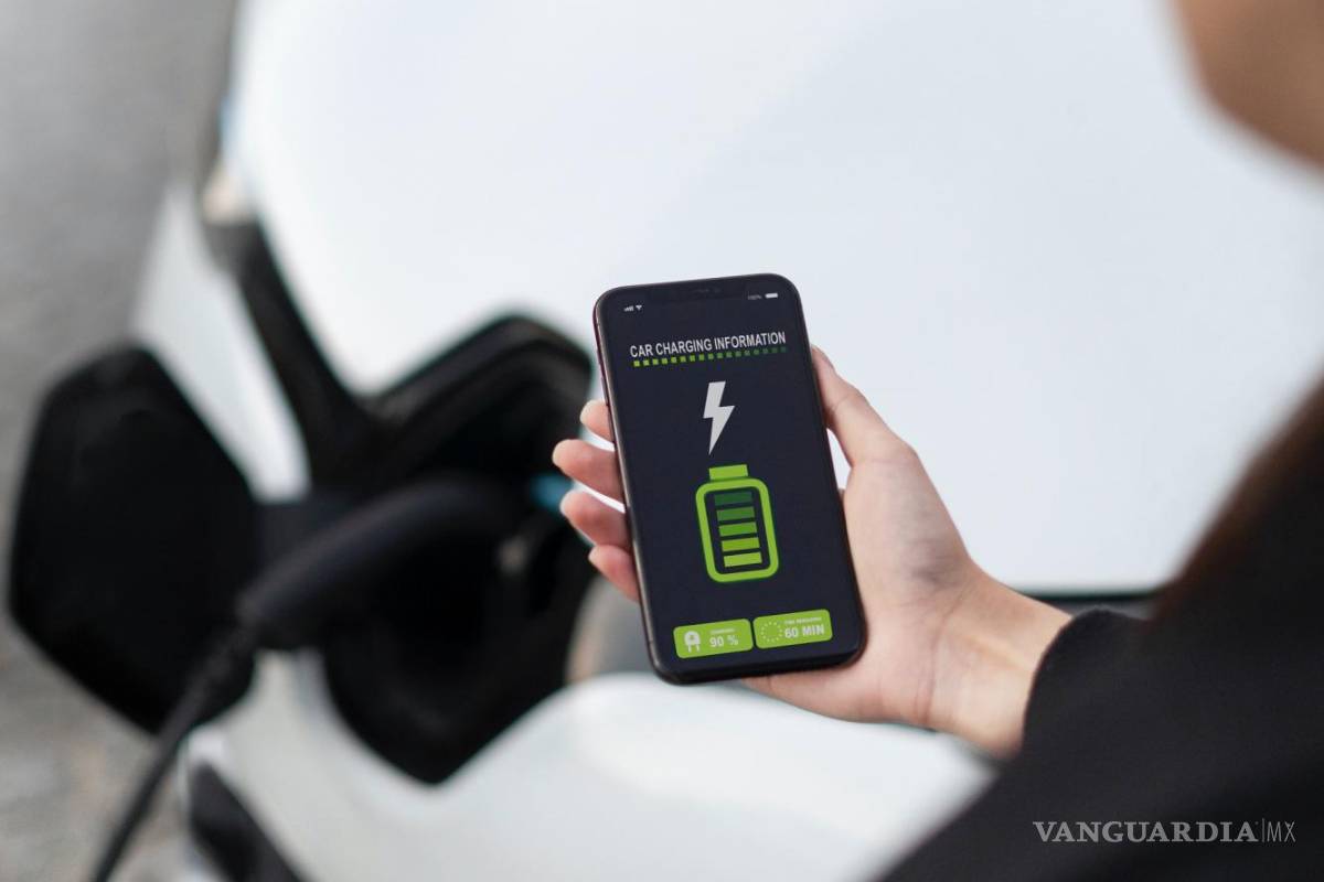 $!Usuario observando el nivel de carga de su coche eléctrico.