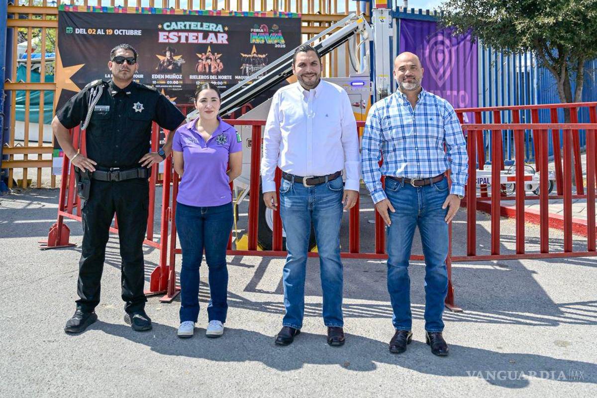 $!Personal de seguridad revisa el funcionamiento de uno de los Puntos Violeta instalados en Monclova.