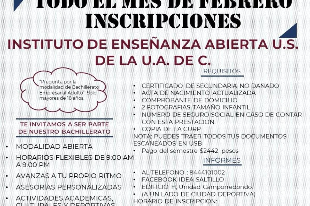 ¿Quieres estudiar el bachillerato en línea? El IDEA invita a que te inscribas en el mes de febrero