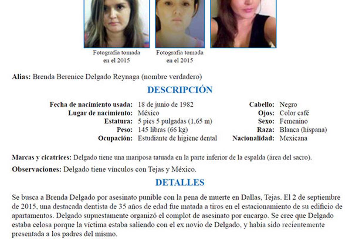 $!Brenda Delgado, mexicana en los 10 fugitivos más buscados por el FBI