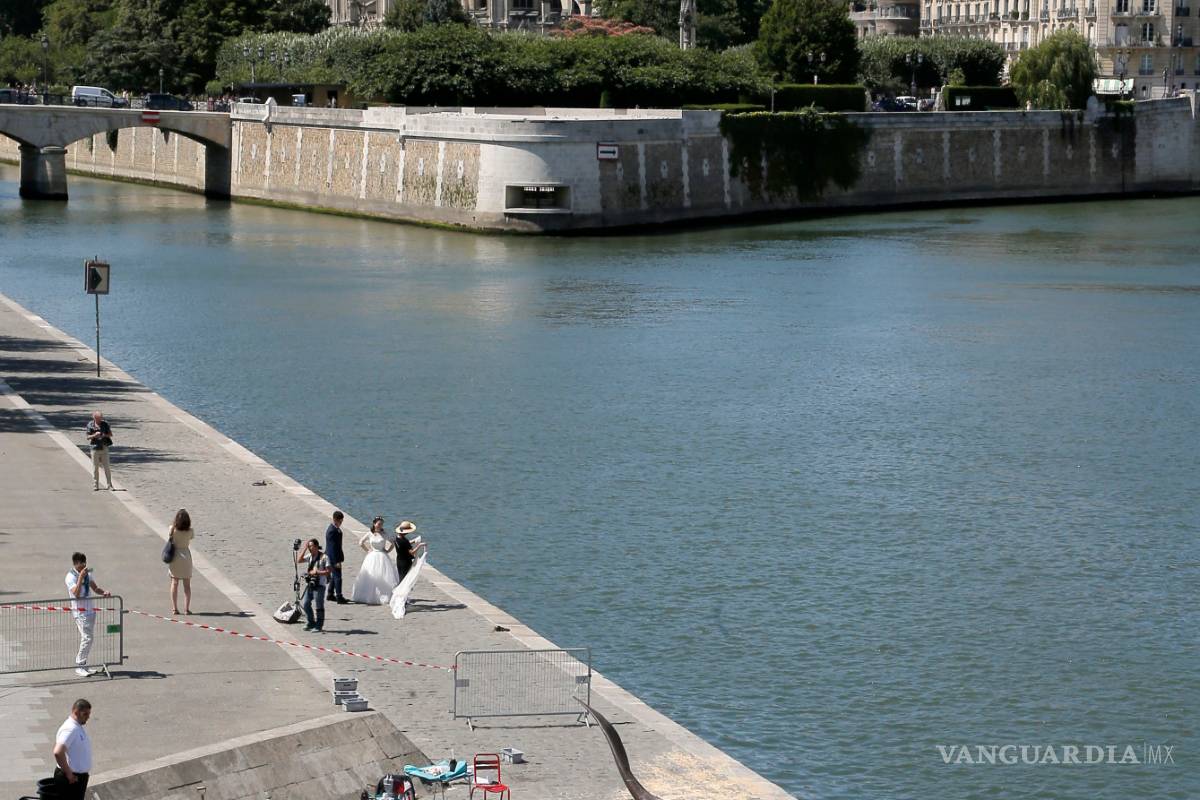 $!Encalla un "cachalote" en el borde del río Sena en París
