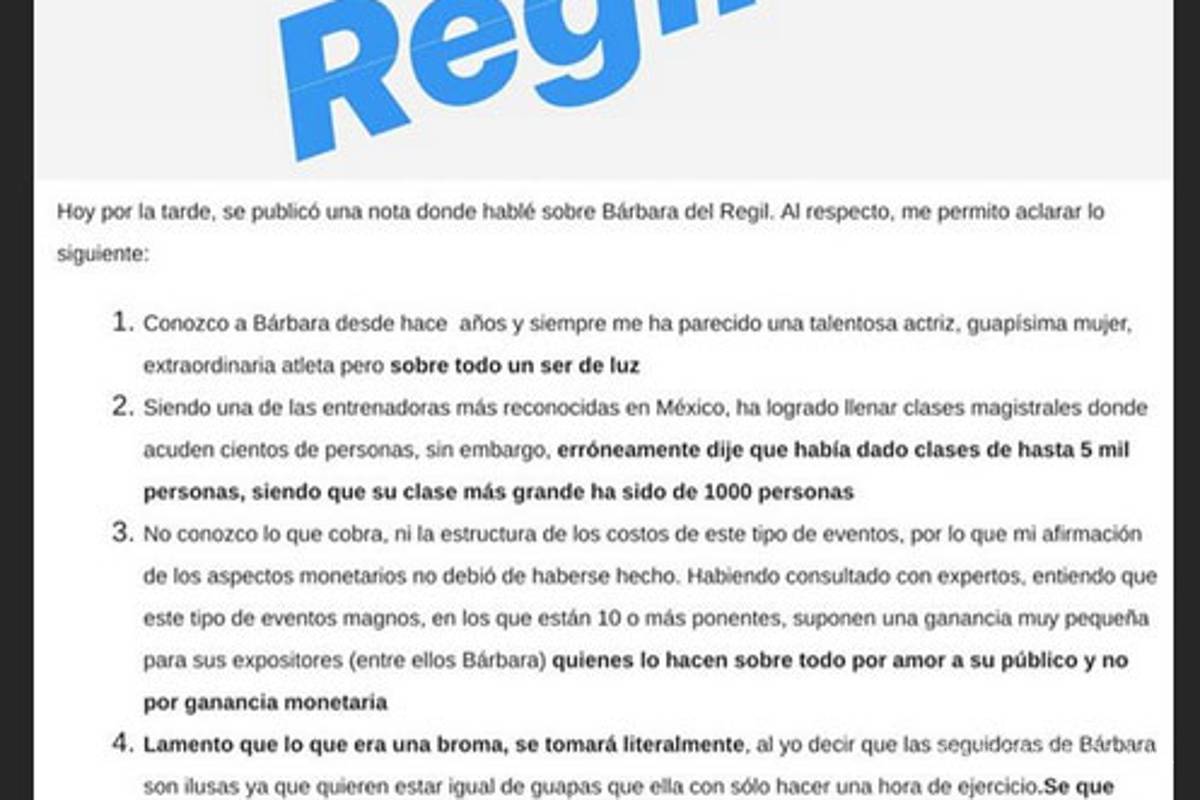 $!Shanik Berman pide disculpas a Bárbara del Regil; 'no conozco lo que cobra por esos eventos'
