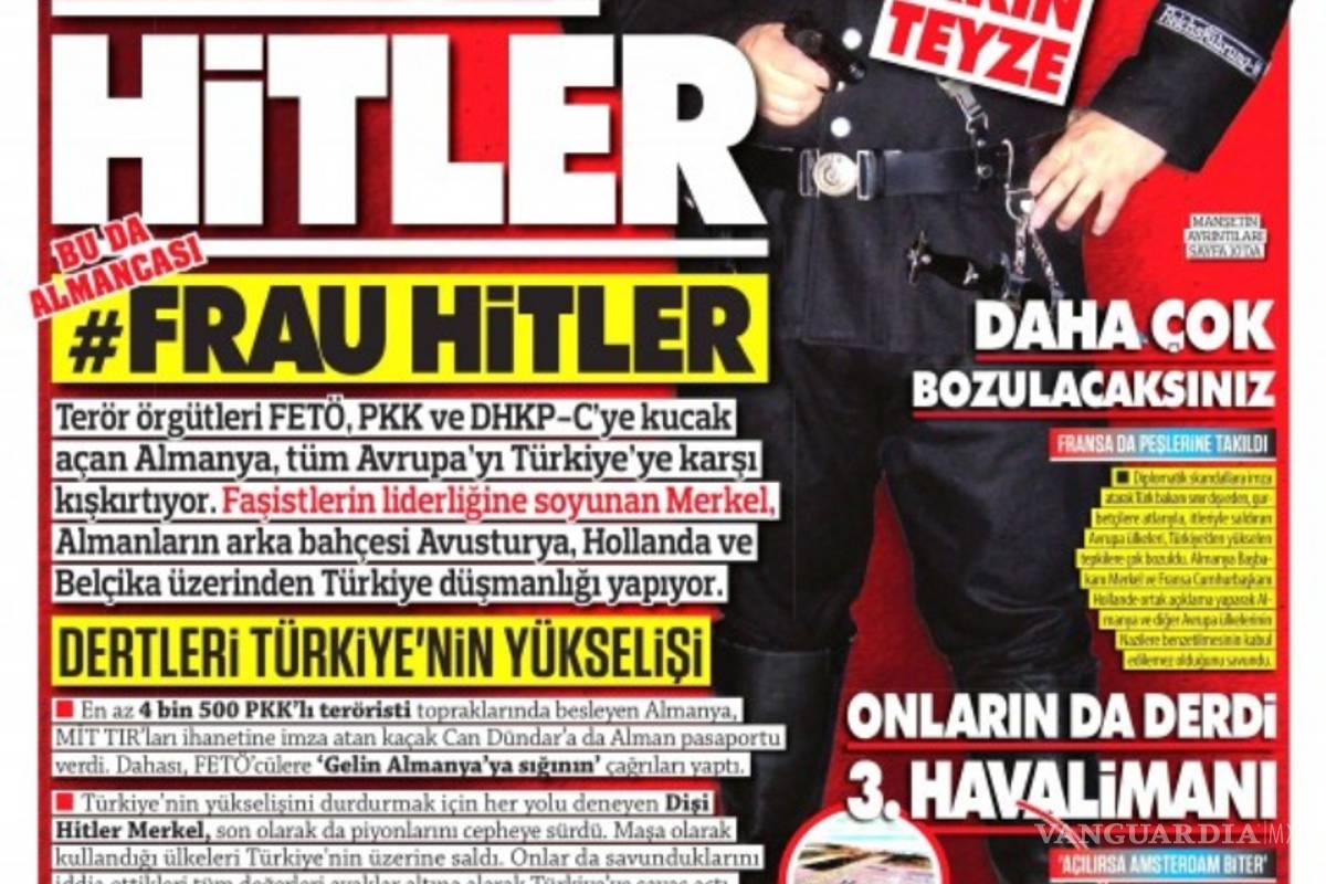 Caricaturiza periódico turco a Merkel como un "Hitler femenino"