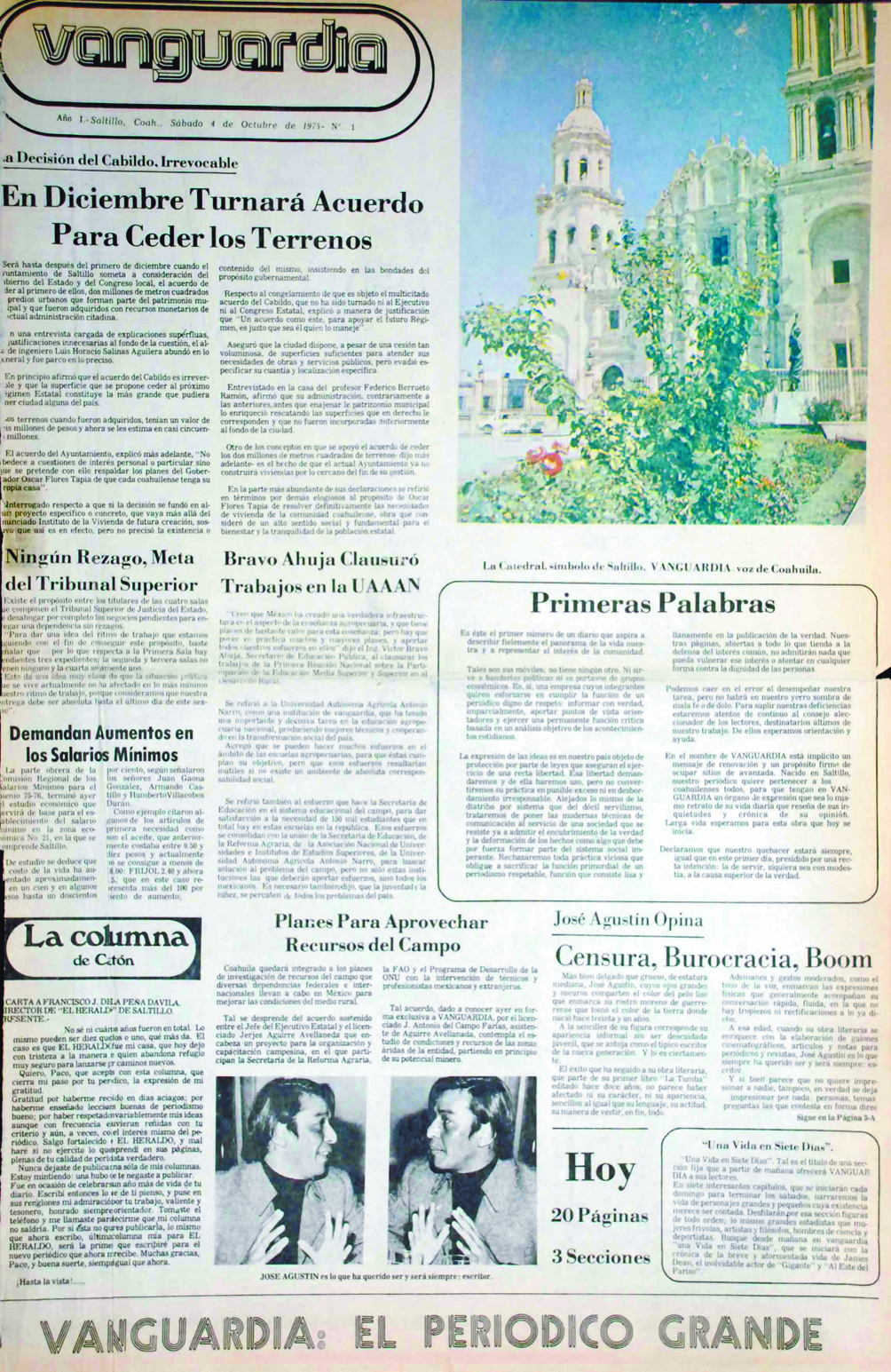 HACE 40 AÑOS... Cuando nació VANGUARDIA