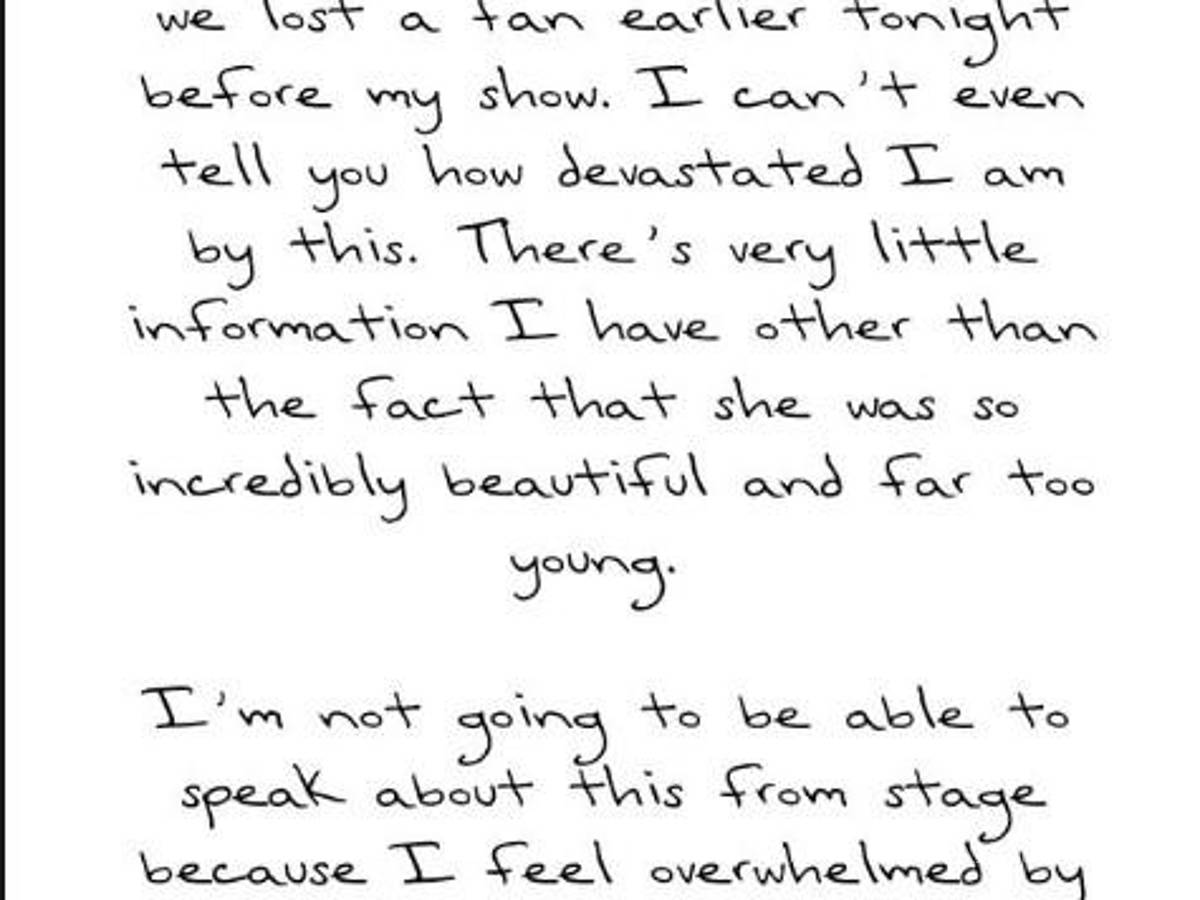 $!La estrella aseguró que no hablará del tema en el escenario porque se siente con el corazón roto.