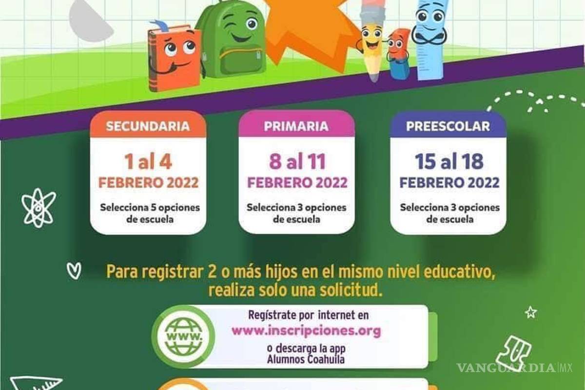 Coahuila: ¡ya hay fechas de preinscripciones para kínder, primaria y secundaria!