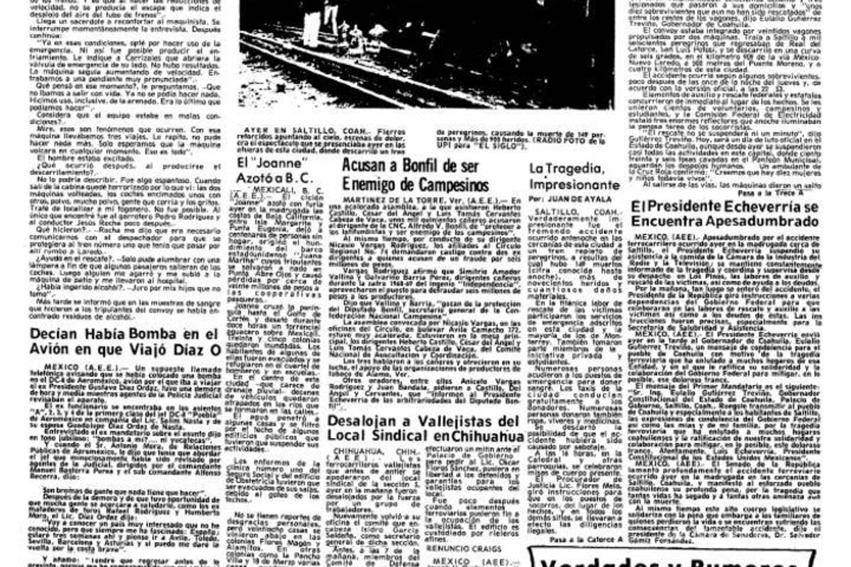 $!Los periódicos destrozaron la moral y el principio de inoscencia de los maquinistas, comentó el ex agente.