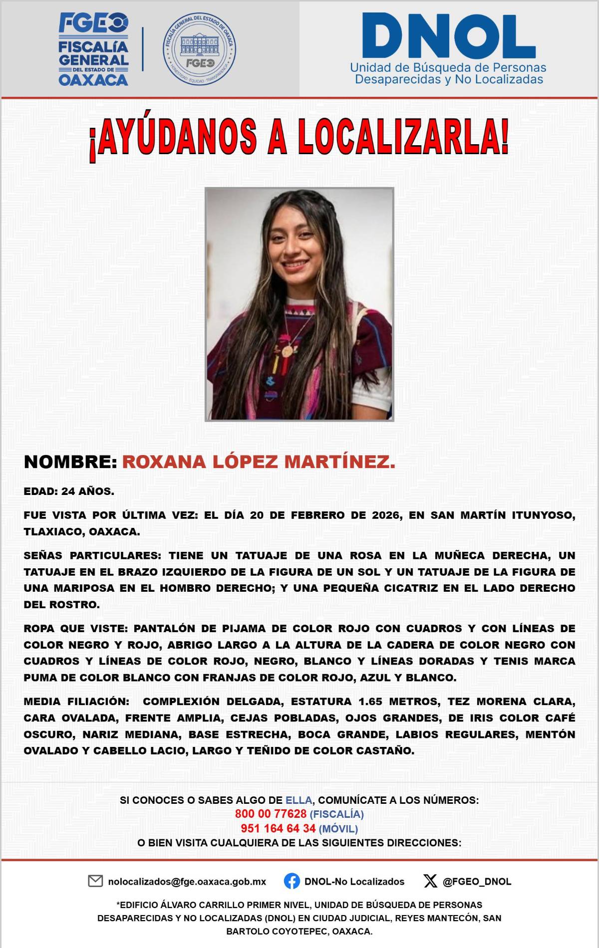 $!FGEO busca a expresidente de San Martín Itunyoso y dos familiares por desaparición de Roxana López