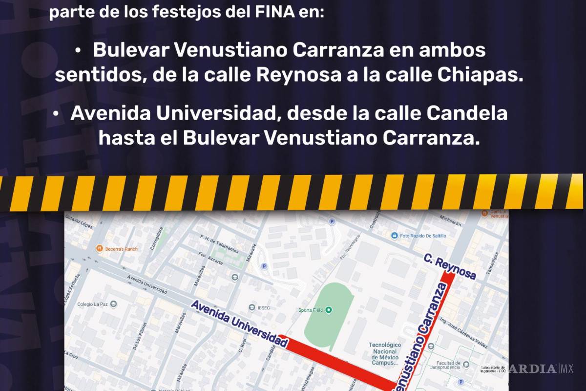 $!Habrá cierres viales por concierto ‘Saltillo Electrónico’ este sábado; use vías alternas