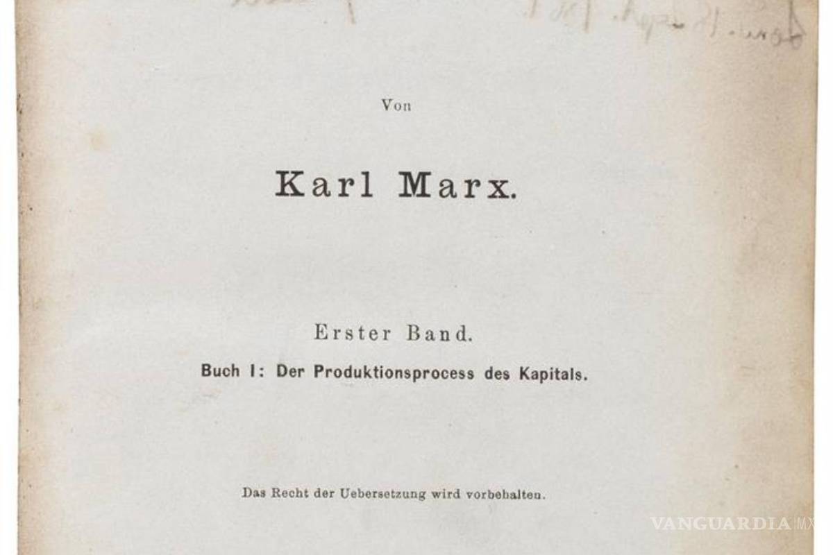 Subastan una primera edición de &quot;El capital&quot;, de Marx