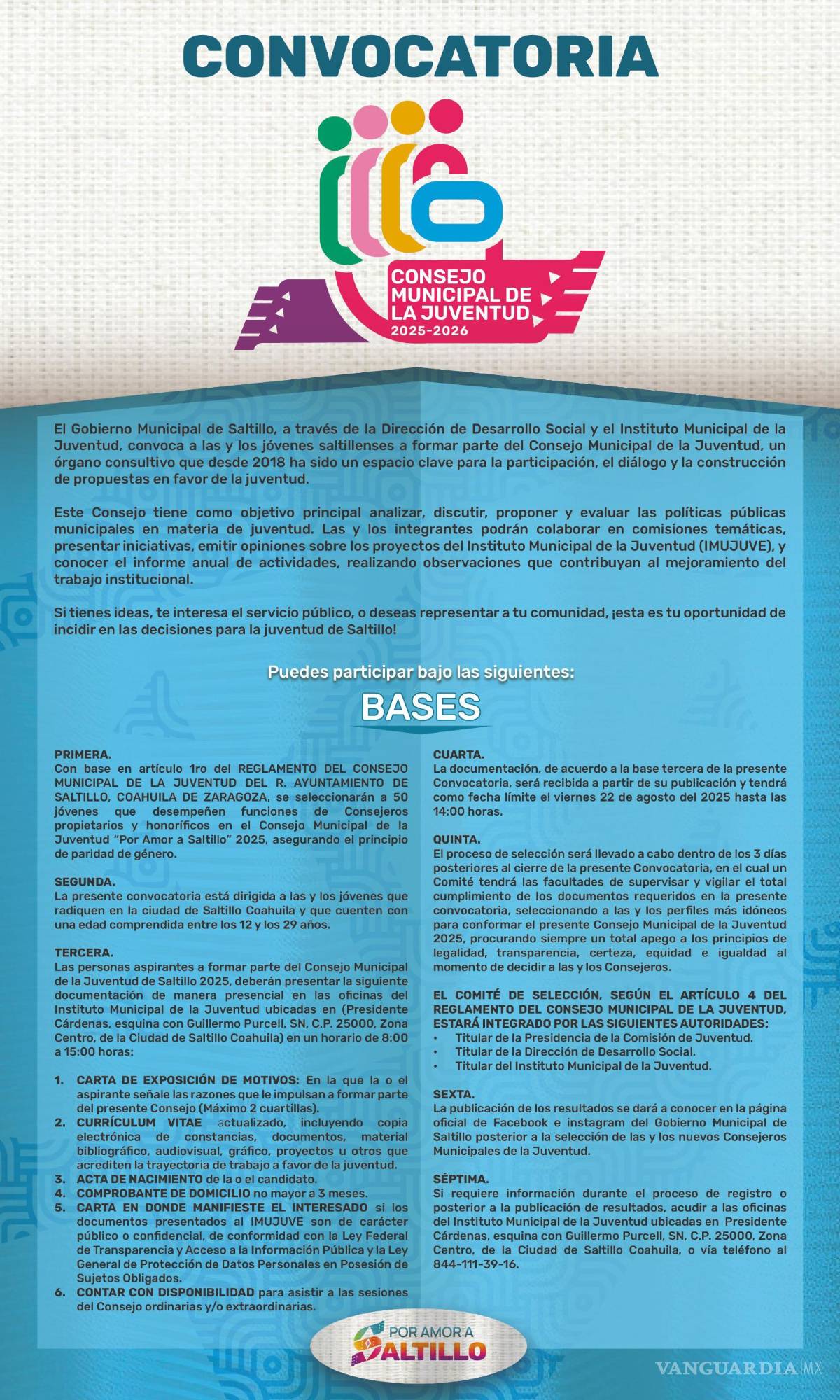 $!Invita Saltillo a jóvenes a integrarse al Consejo Municipal de la Juventud