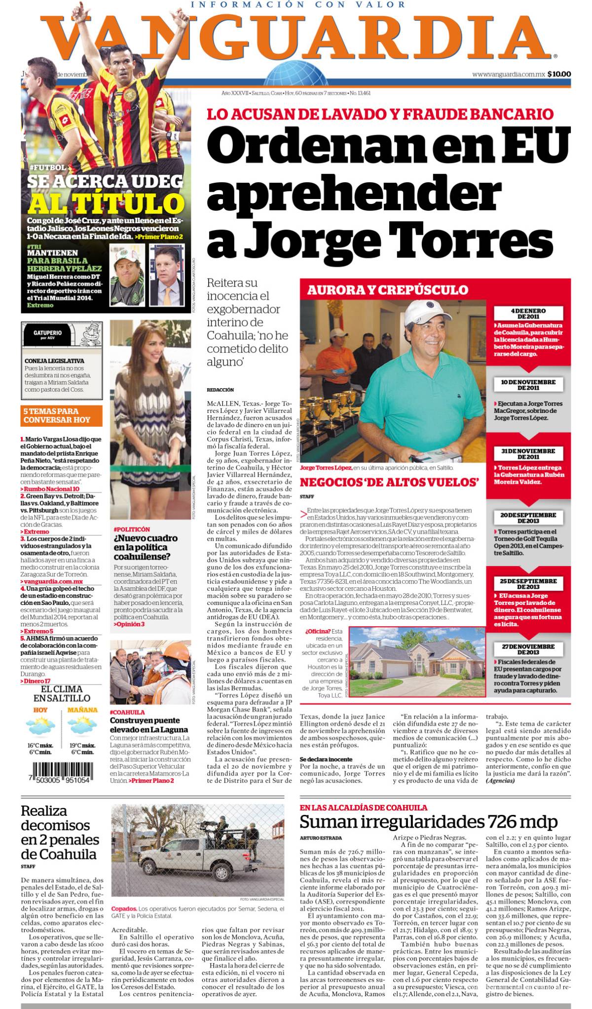 $!Se cumplen 5 años de que Estados Unidos ordenó la aprehensión de Jorge Torres López