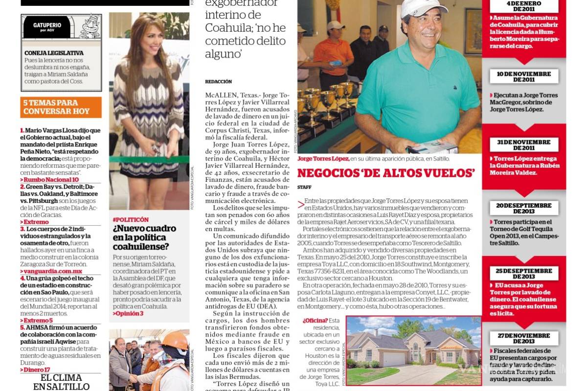 $!Detienen a Jorge Torres López, exgobernador interino de Coahuila buscado por la DEA