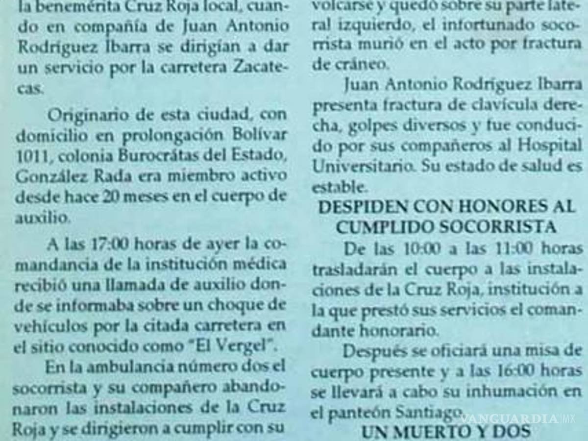 $!El 31 de diciembre de 1993 así apareció la nota del fallecimiento de Enrique González en este medio.