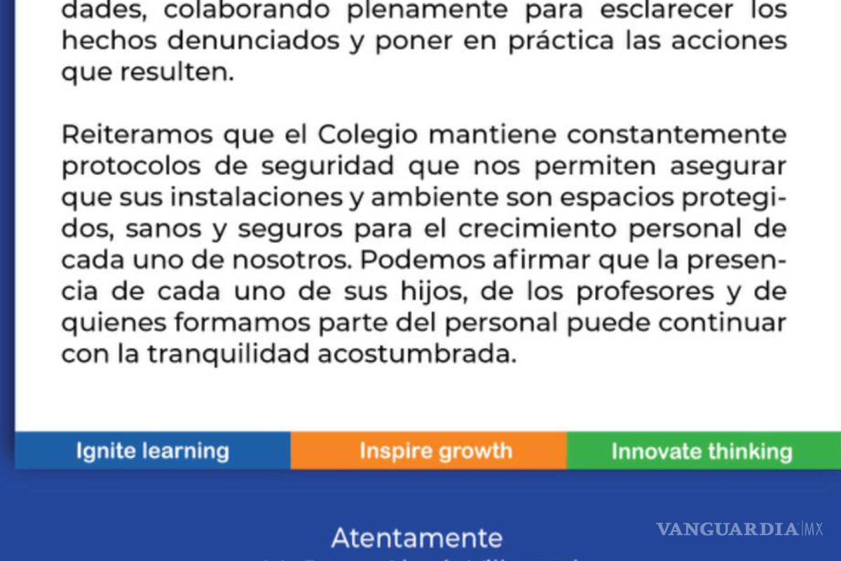 Denuncian a profesor del Colegio Americano de Saltillo por agresión contra menor