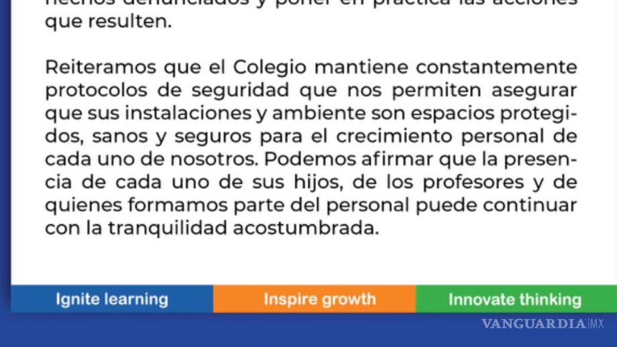 Denuncian a profesor del Colegio Americano de Saltillo por agresión contra menor